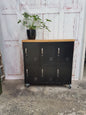 Black 6 Door Locker Oak top