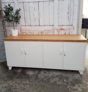 White Versatile Locker Oak top