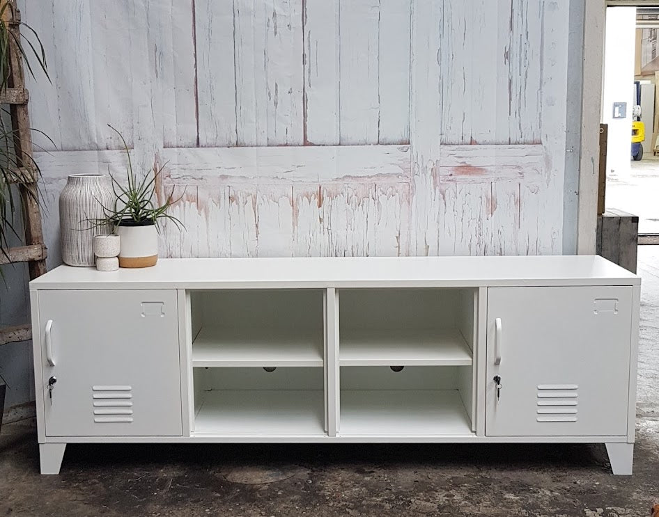 White 4 Door Entertainment console