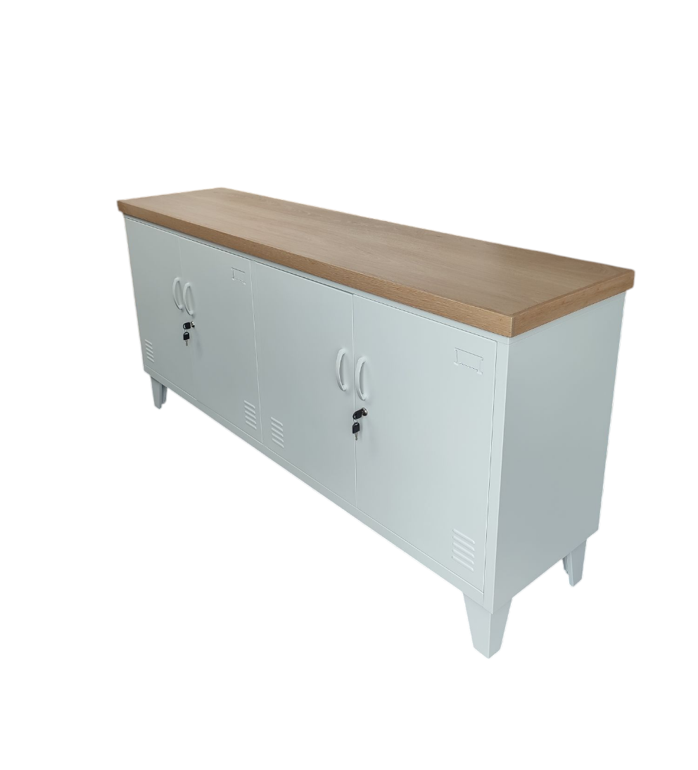 White Versatile Locker Oak top