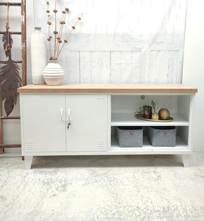 White Versatile Locker Oak top