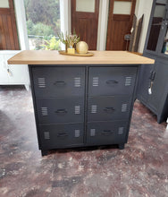 Black 6 Drawer with Island top