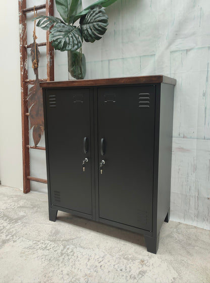 Black Double Side Cabinet-Dark Rimu