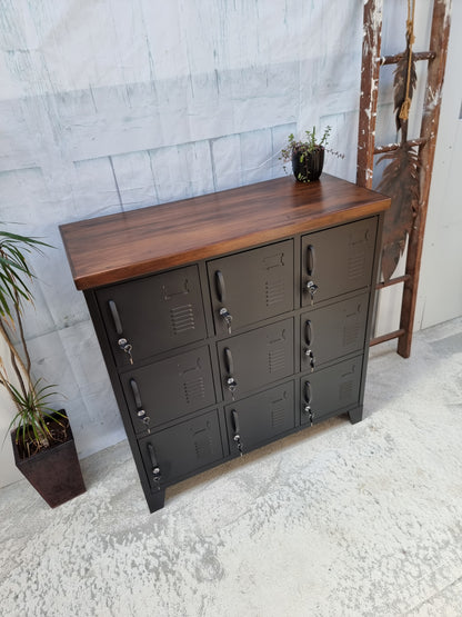 Black 9 Door Locker with Dark Rimu top