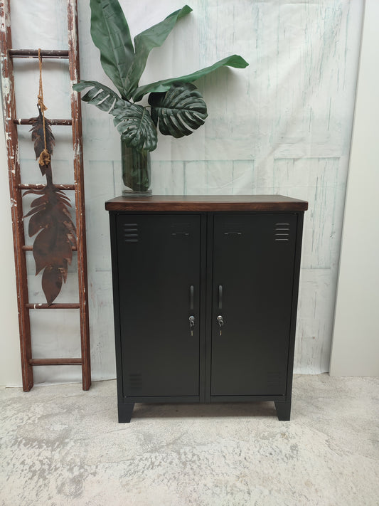 Black Double Side Cabinet-Dark Rimu