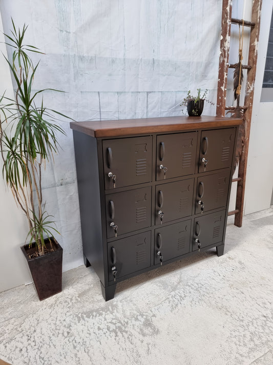 Black 9 Door Locker with Dark Rimu top