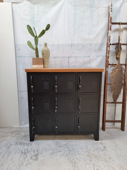 Black 9 Door Locker with Rimu top
