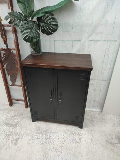 Black Double Side Cabinet-Dark Rimu