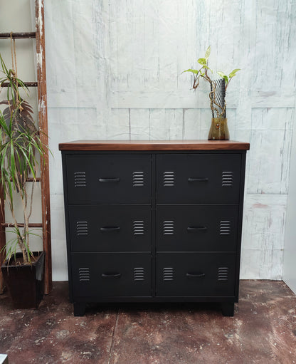 Black 6 Drawer - Dark Rimu top