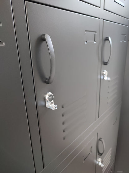 Black 9 Door Locker with Dark Oak top