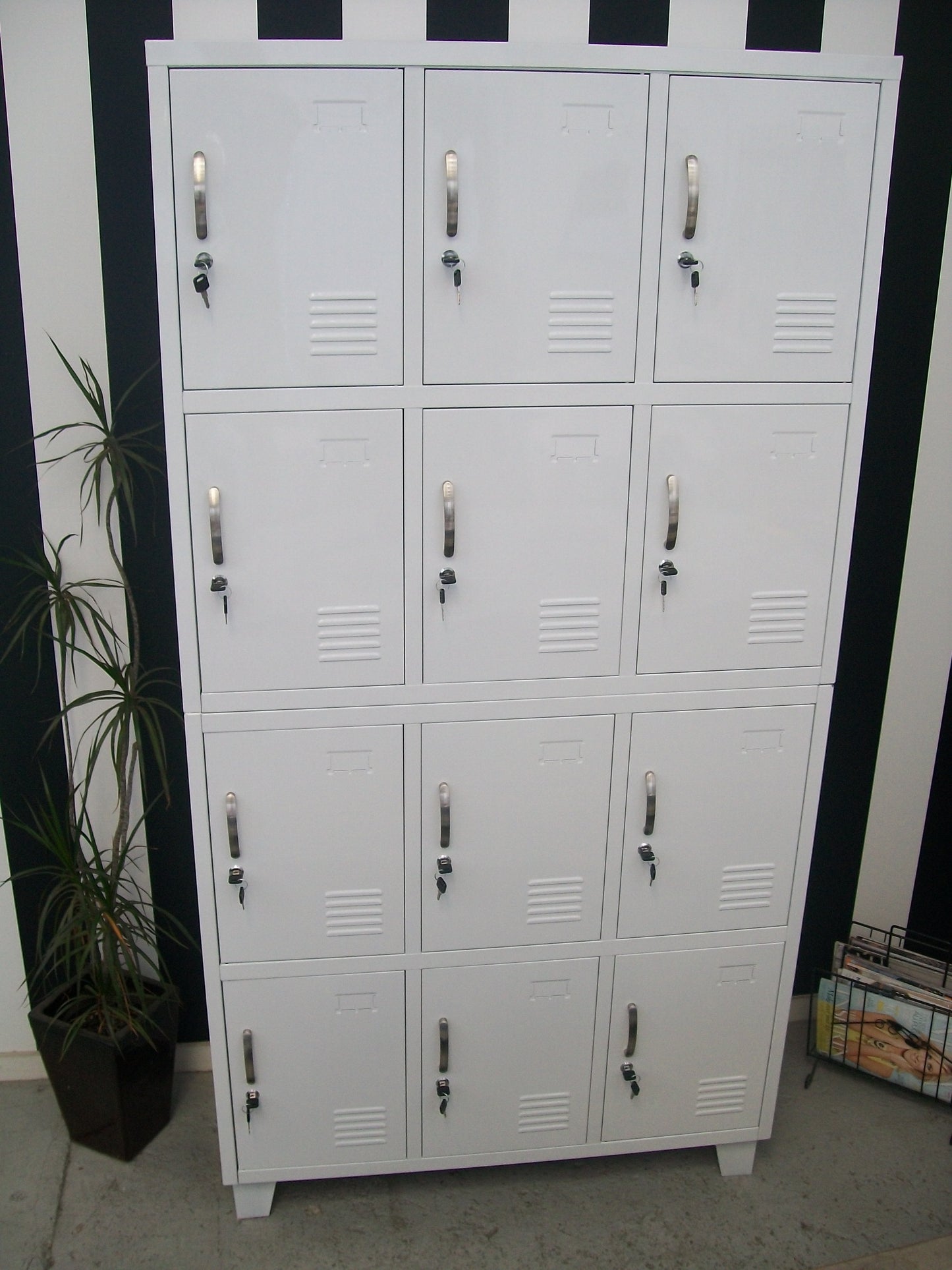 White 12 Door Locker