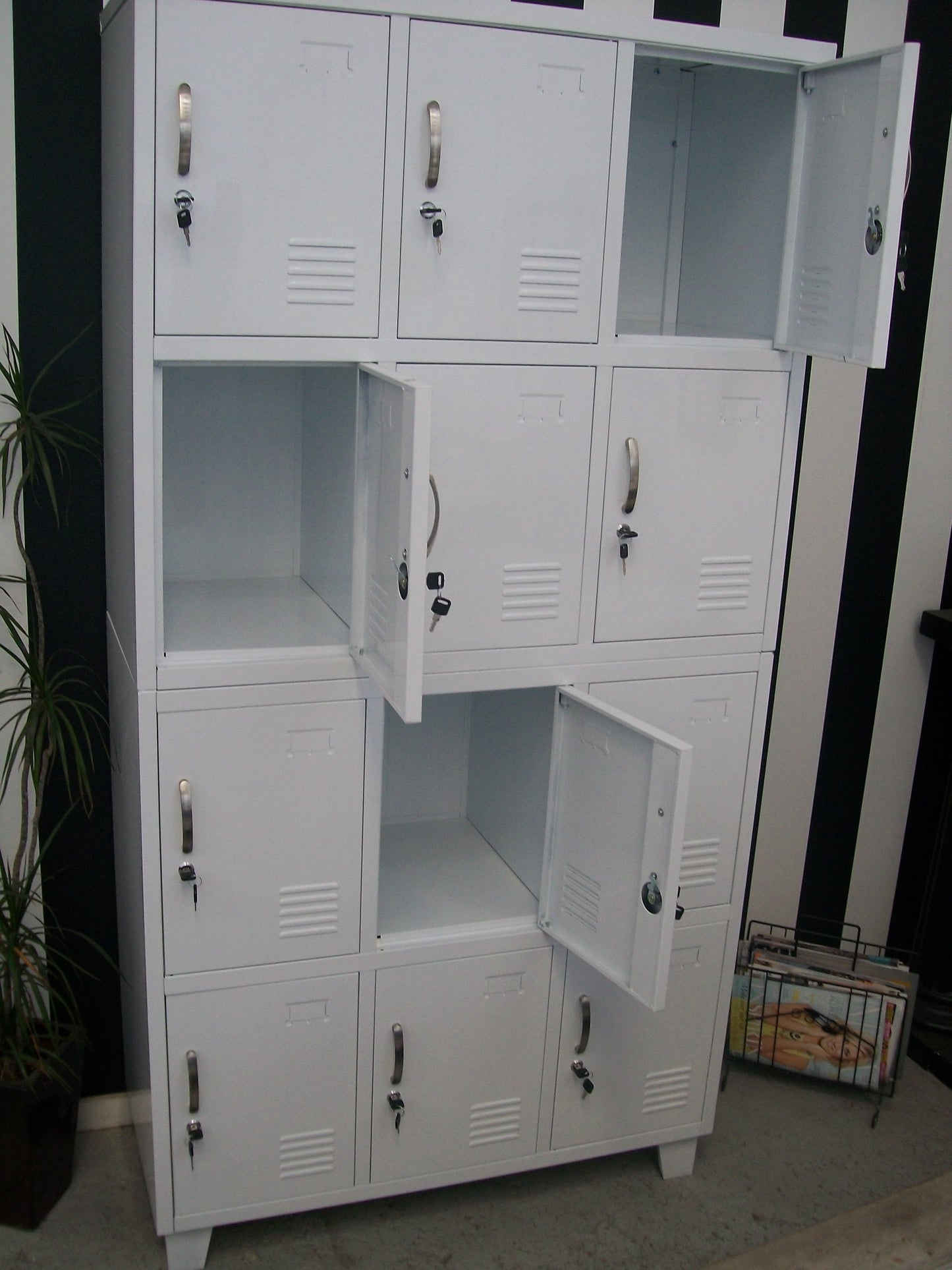 White 12 Door Locker