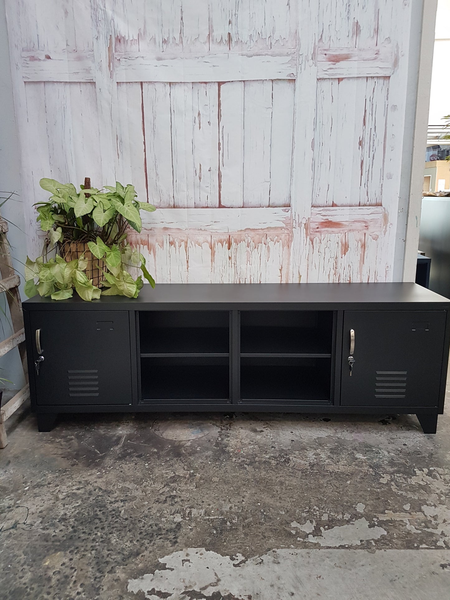 Black 4 Door Entertainment console
