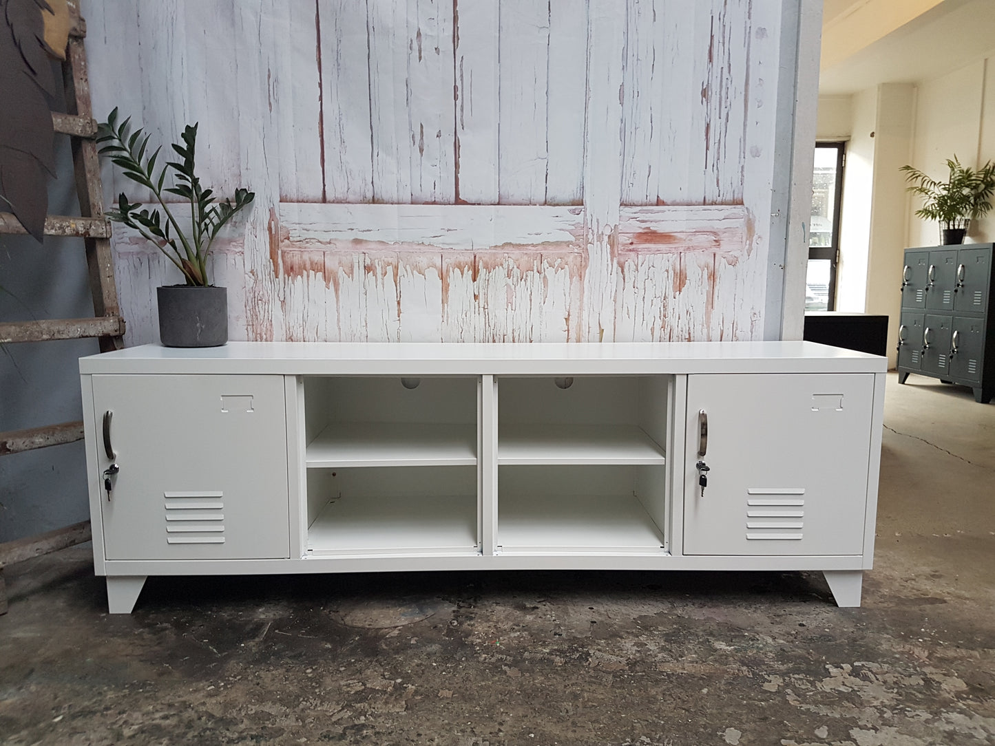 White 4 Door Entertainment console
