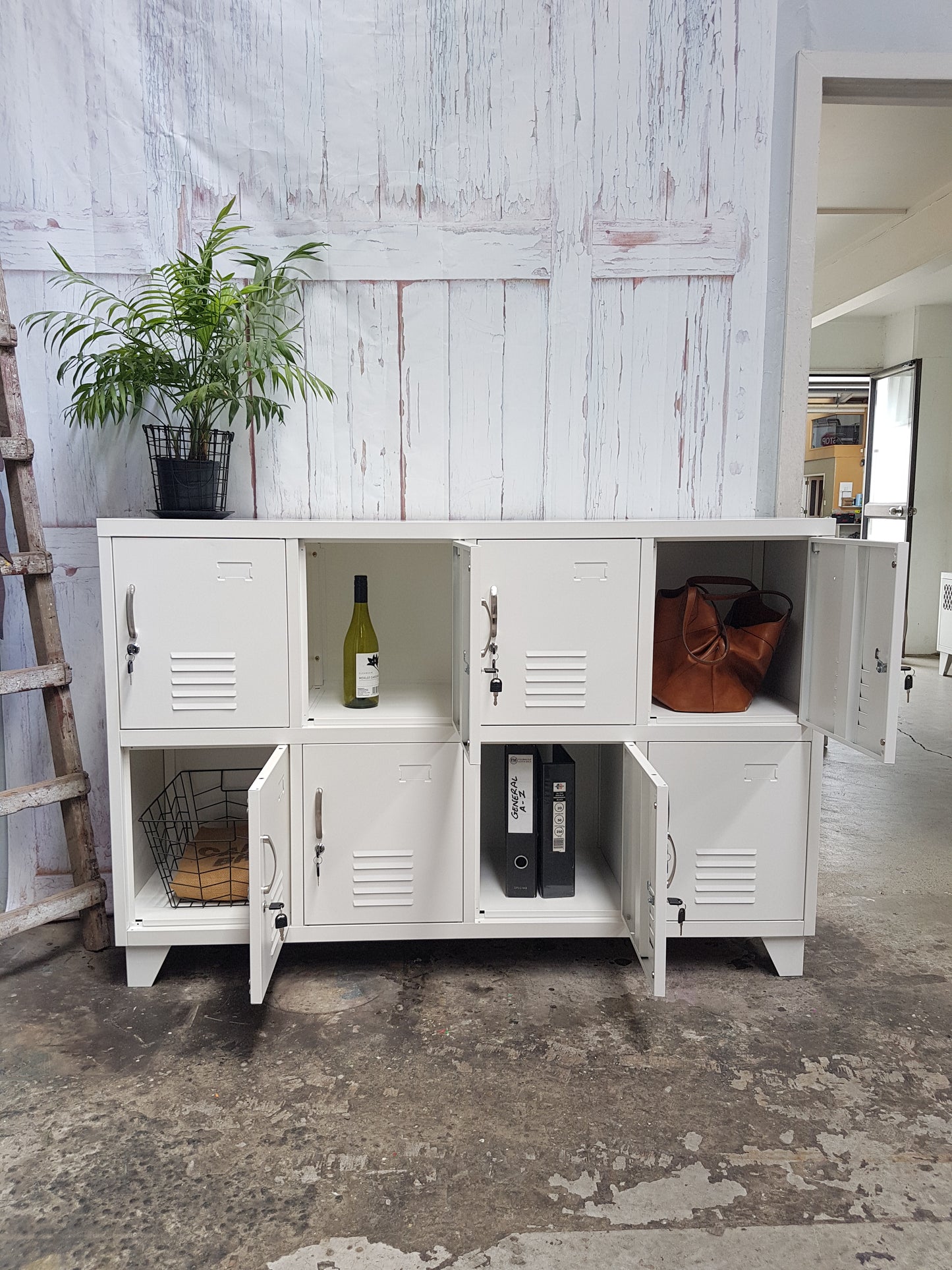 White 8 Door Sideboard Locker