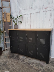 Black Sideboard Locker with Oak top