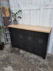 Black Sideboard Locker with Oak top