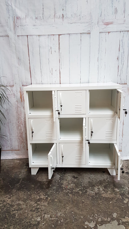 White 9 Door Locker