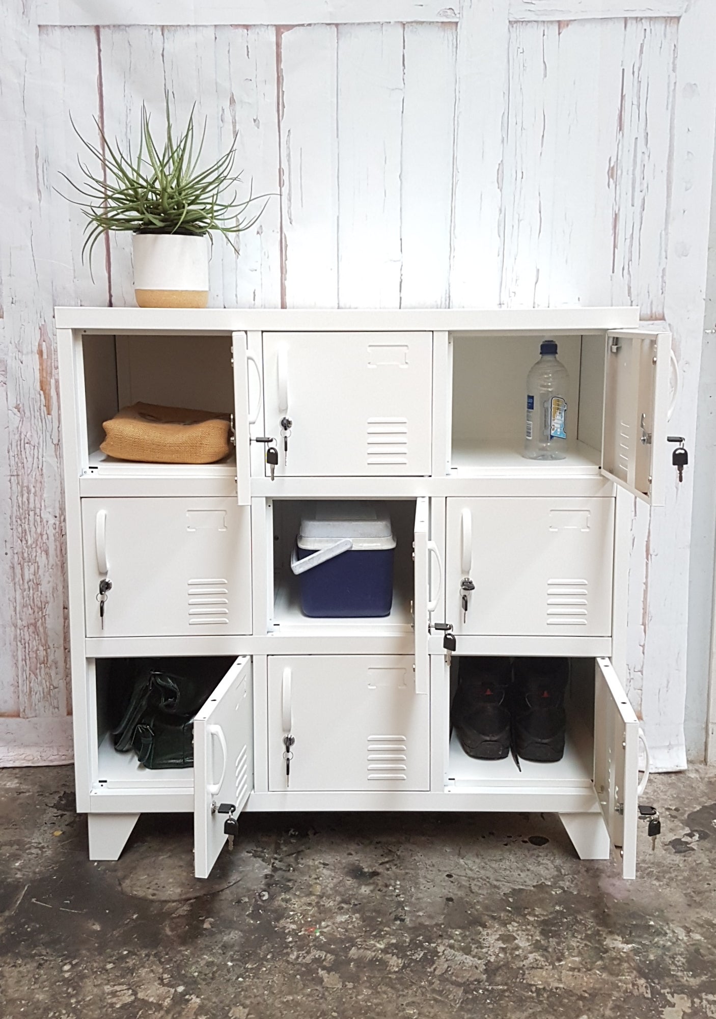 White 9 Door Locker