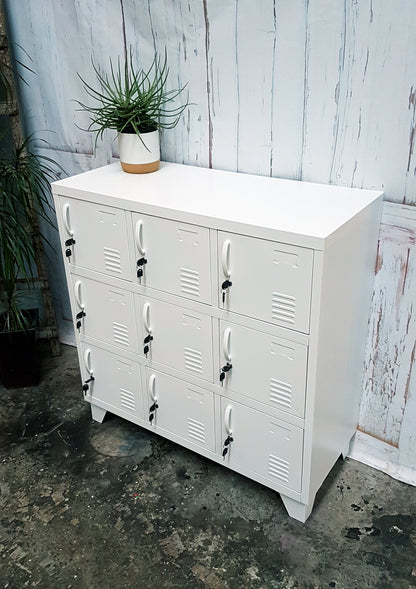 White 9 Door Locker