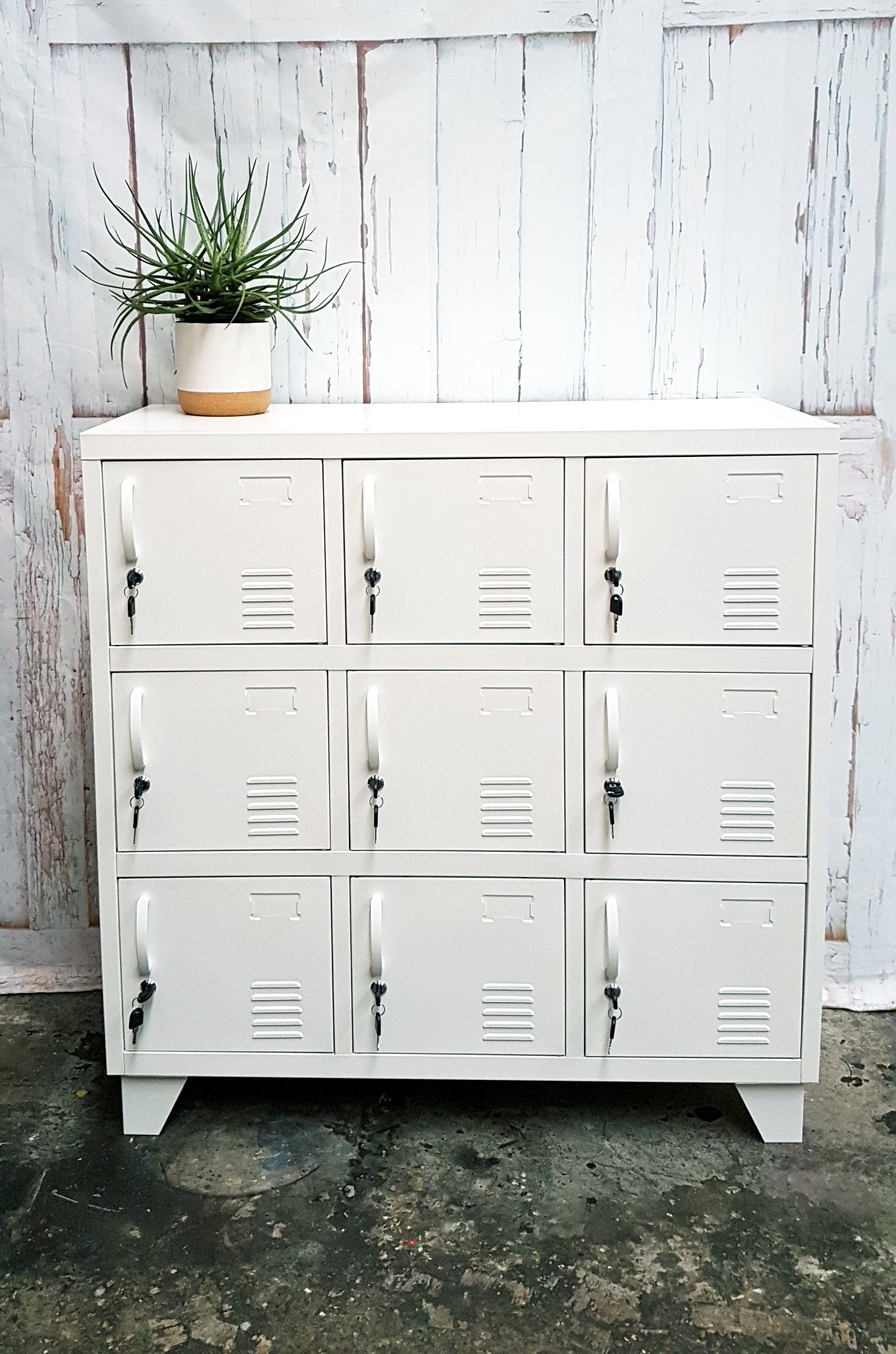 White 9 Door Locker