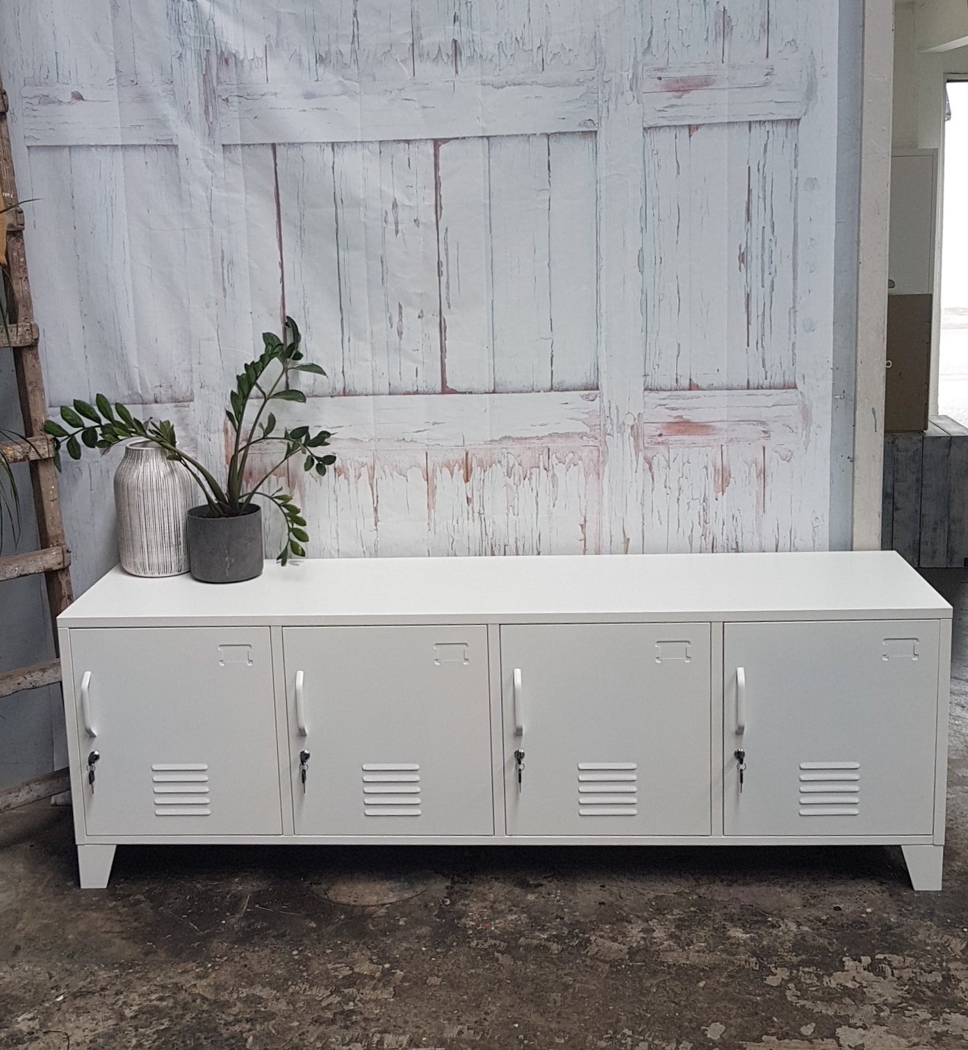 White 4 Door Entertainment console