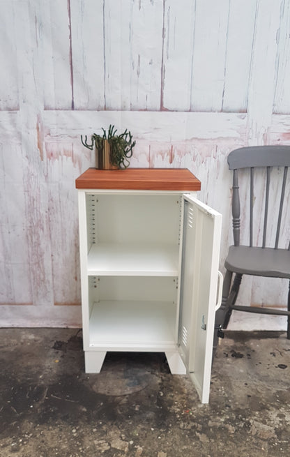 Right opening White Mini Locker-Rimu top