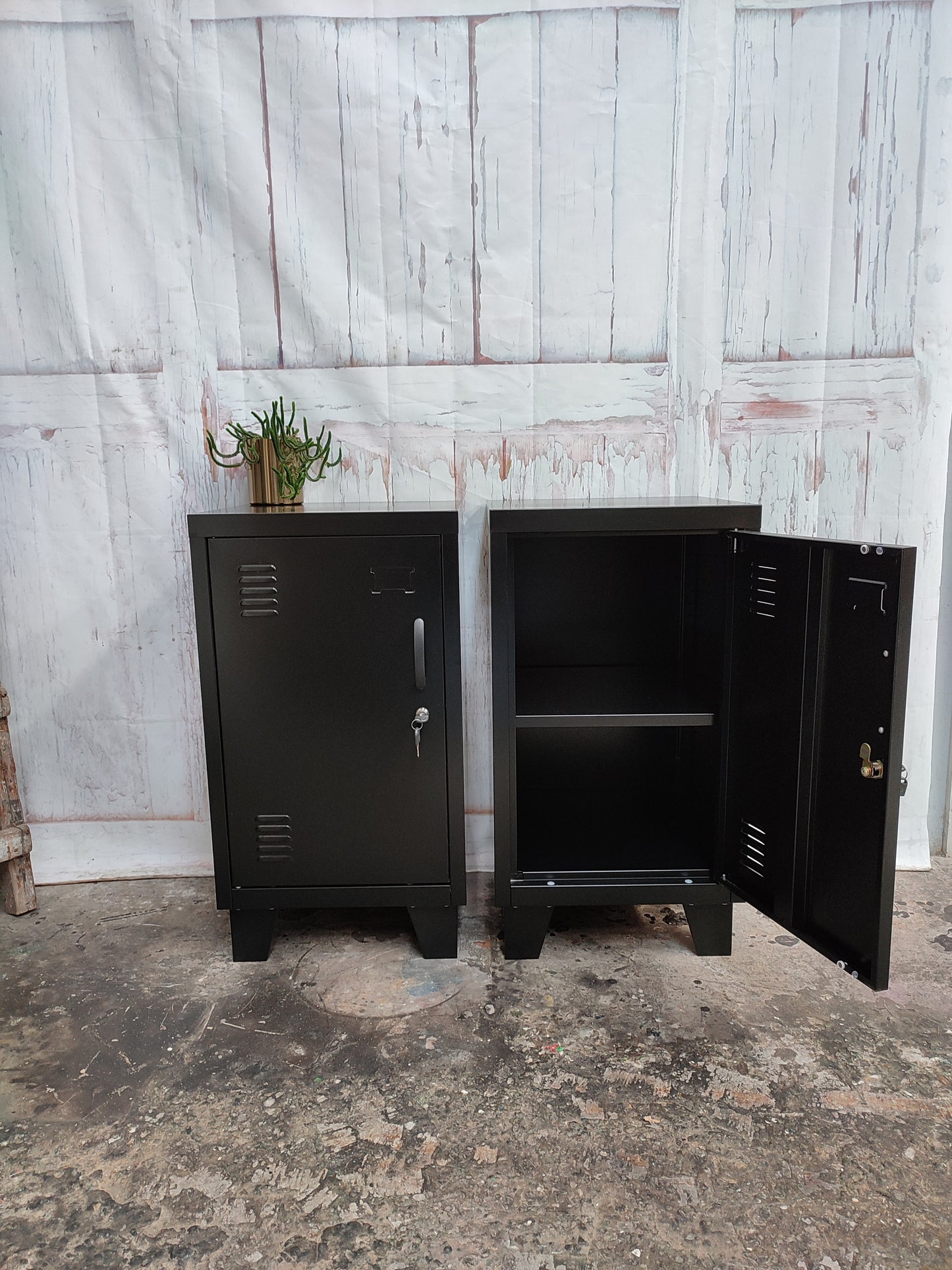 Left open Black Mini Locker