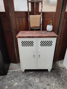 *2nds White Double Side Cabinet Rustic Top