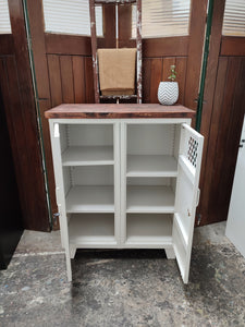 *2nds White Double Side Cabinet Rustic Top