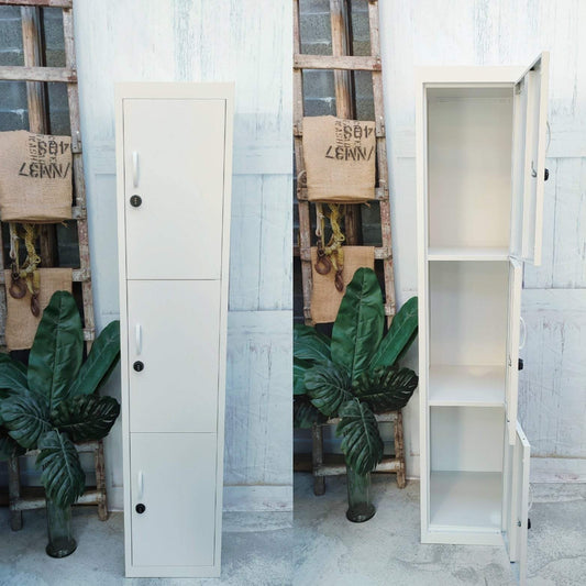 White  3 Door Locker